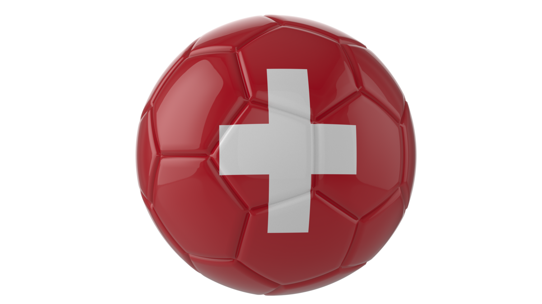 3d realistisk fotboll boll med de flagga av schweiz isolerat på transparent png bakgrund