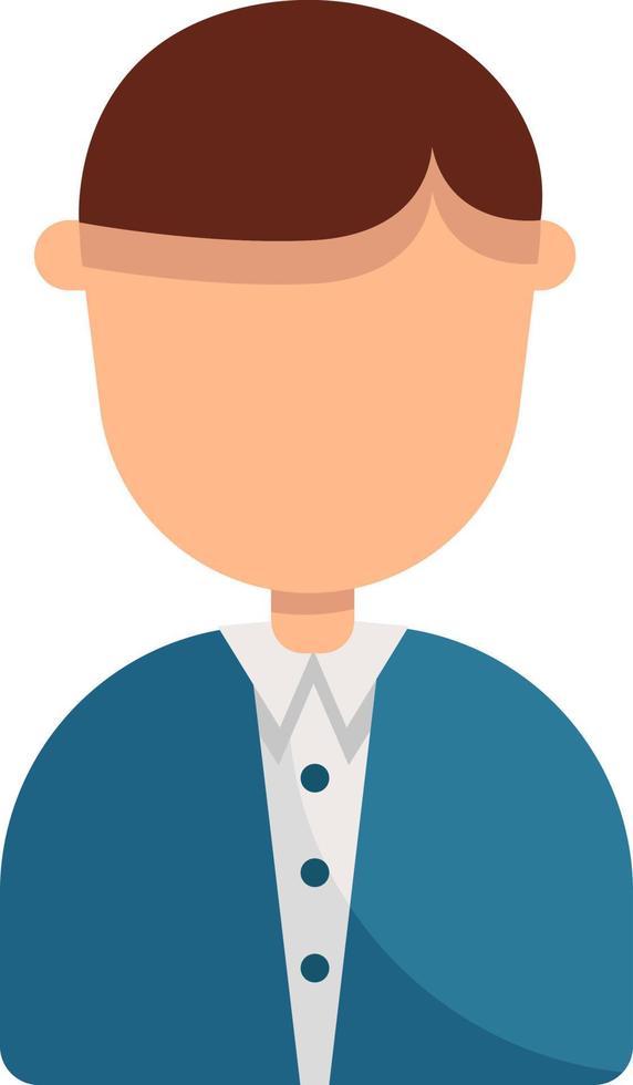 Man in a blue coat, illustration, vector on white background.
