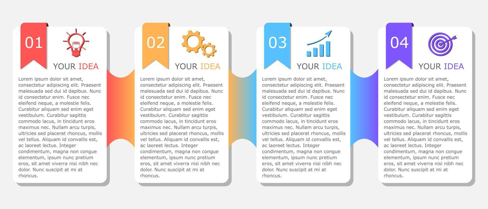 Vector illustration of Presentation business infographic template with colorful  square 4 options.