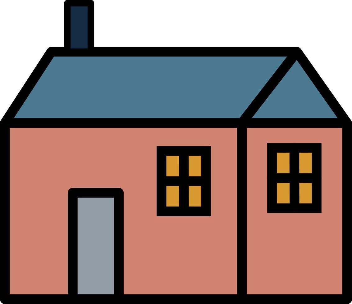 House with two windows, illustration, vector, on a white background. vector