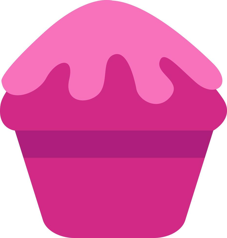 muffin rosa, ilustración, vector sobre fondo blanco.