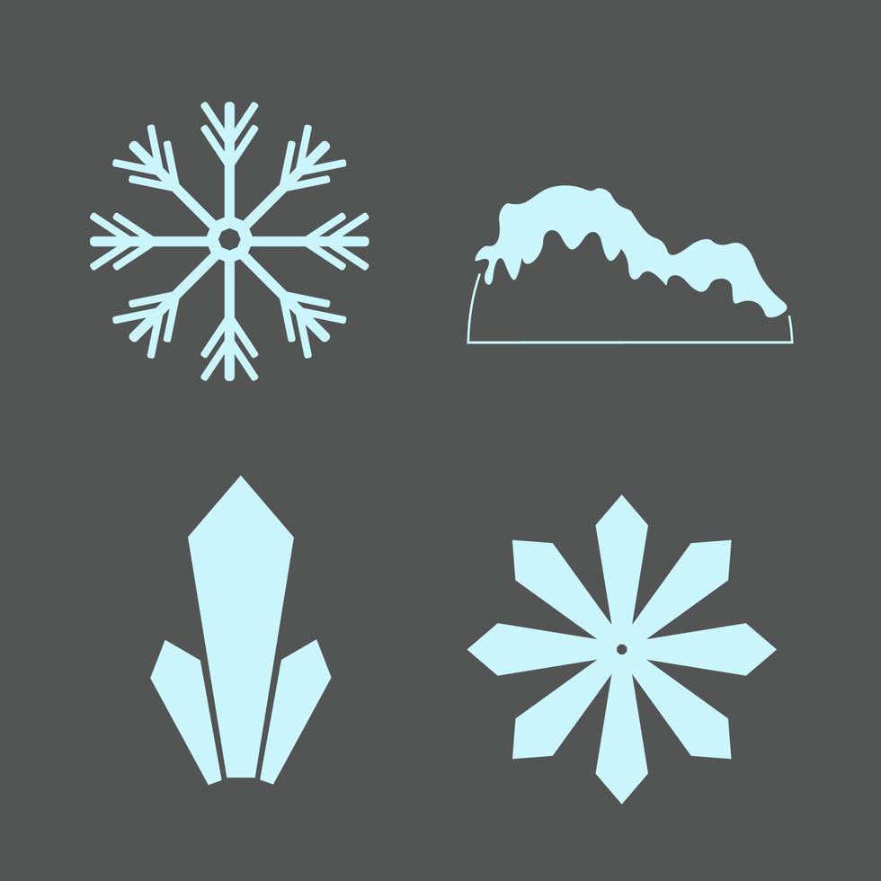 Snow logos black and blue vector
