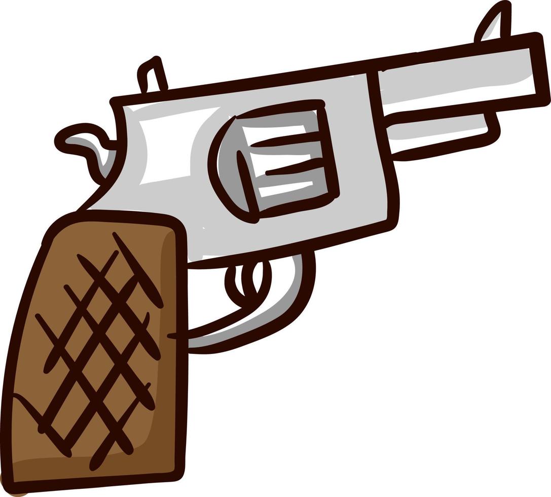 Drawing gun, illustration, vector on white background