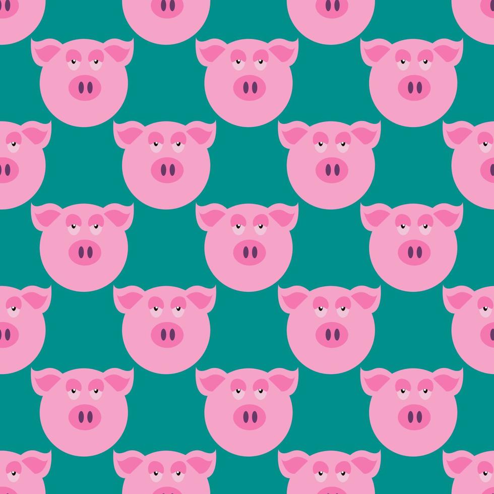 Pig head pattern , illustration, vector on white background