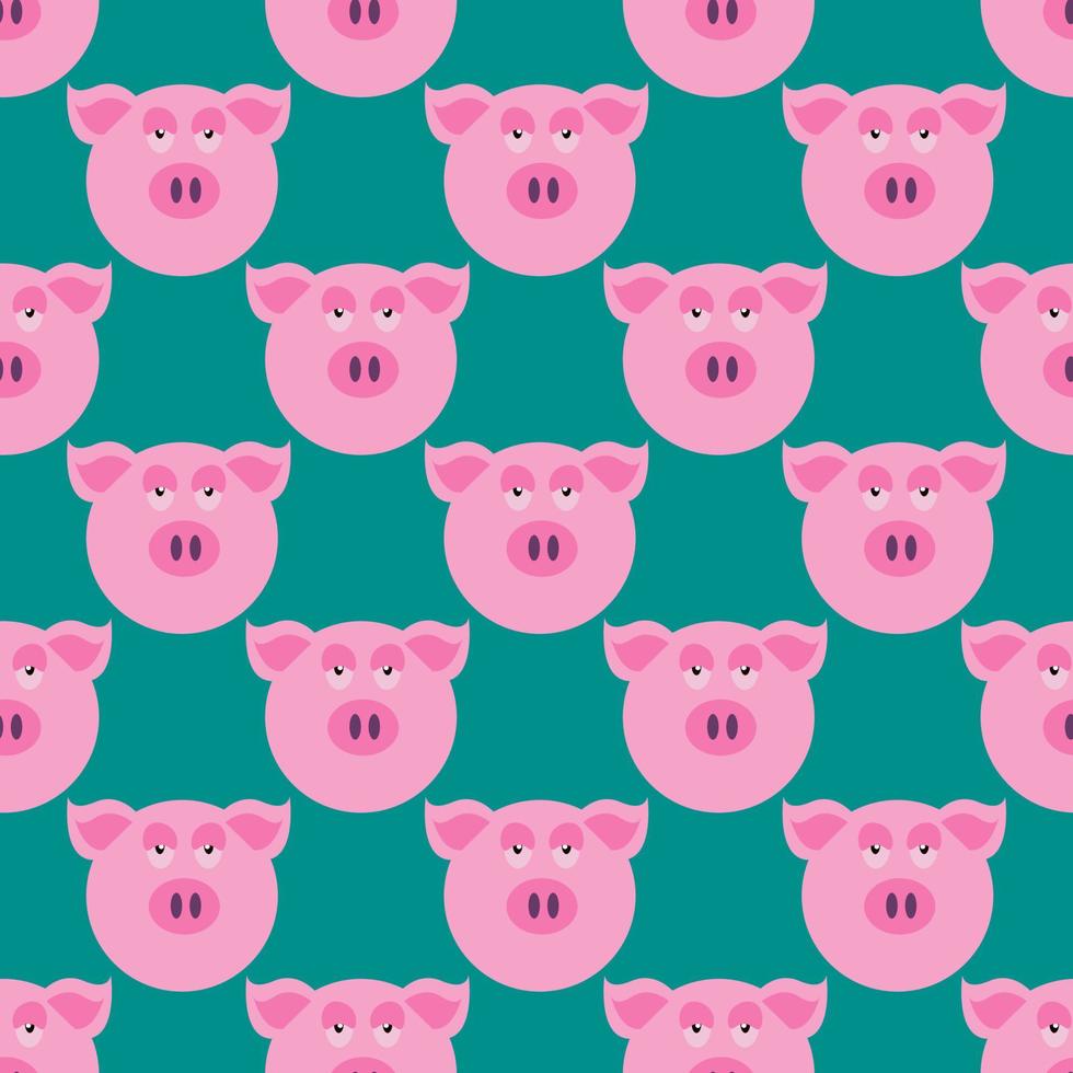 Pig head pattern , illustration, vector on white background