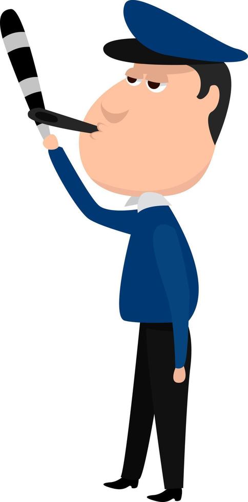 Policeman, illustration, vector on white background