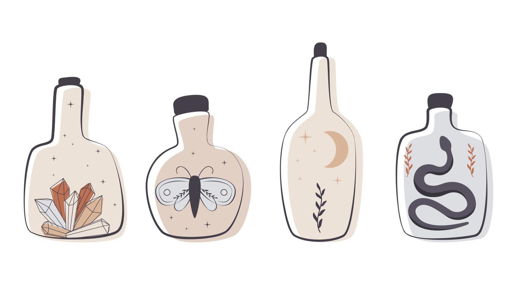 magic bottles collection vector