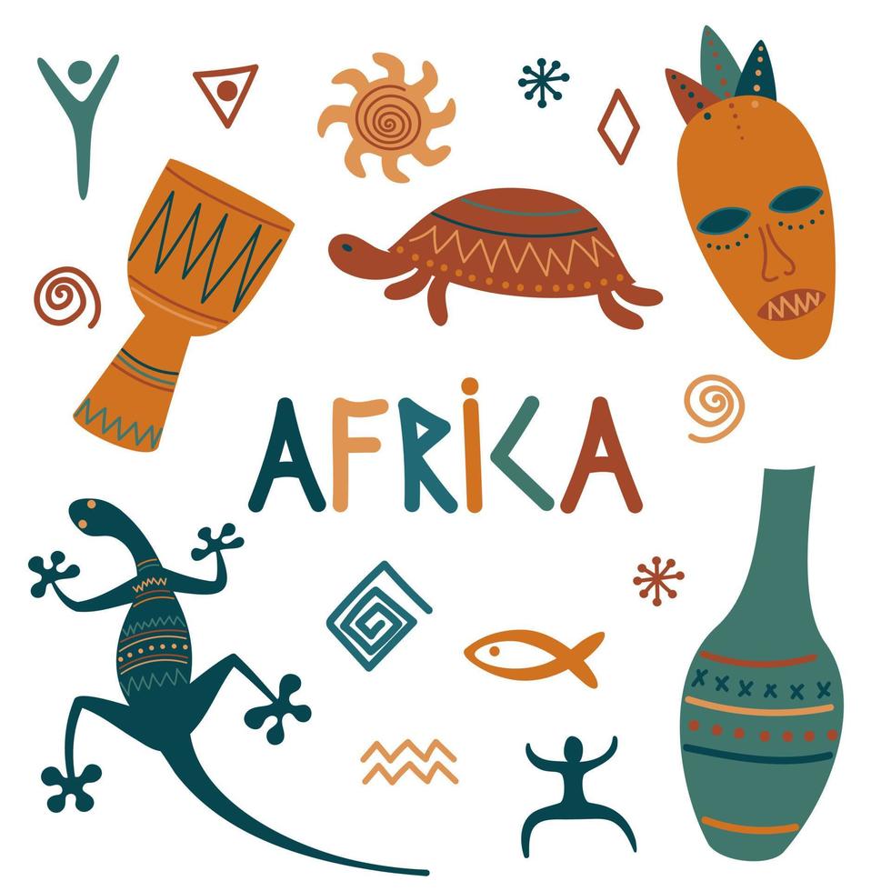 colección de imágenes prediseñadas africanas vector