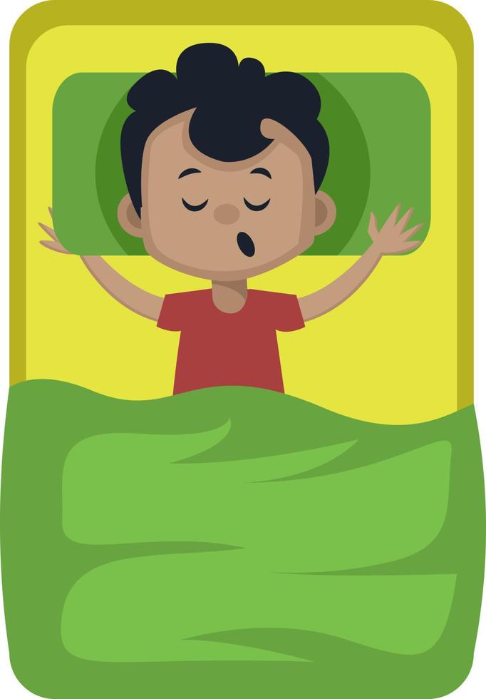 Boy is sleeping, illustration, vector on white background.