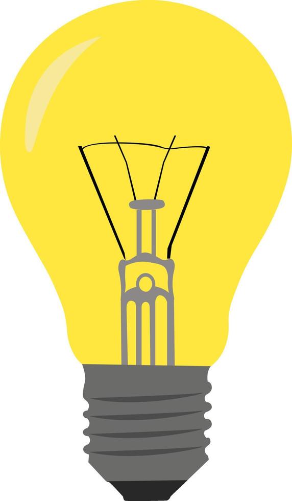 Yellow bulb, illustration, vector on white background