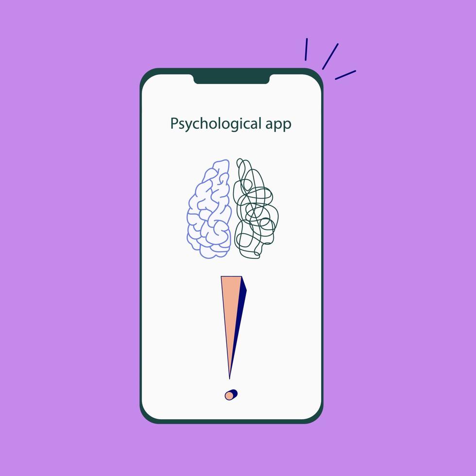 Template for psychological help app. Emotional sickness. Online Psychiatrist Doctor. Attention to mental health. vector