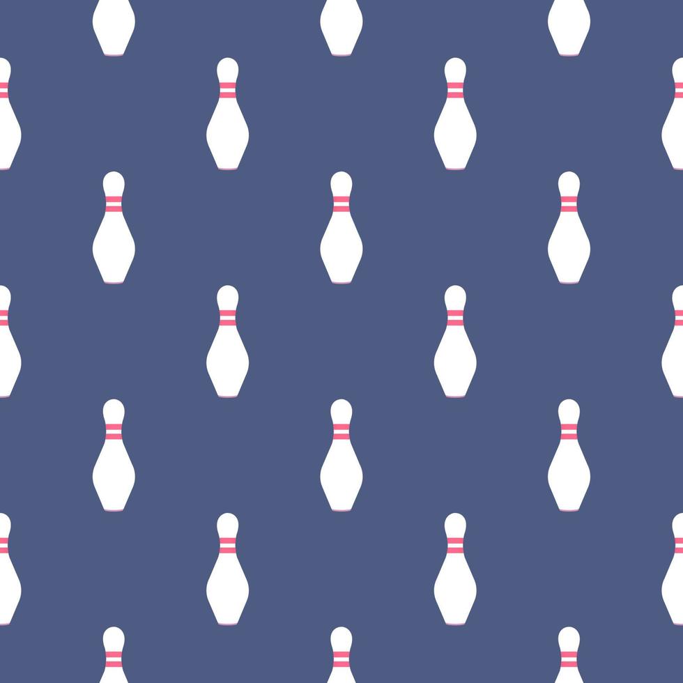 Bowling pin , seamless pattern on a blue background. vector