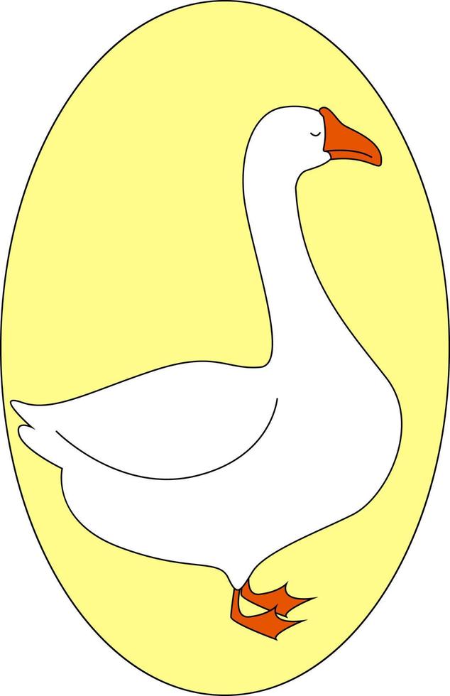 White goose, illustration, vector on white background.