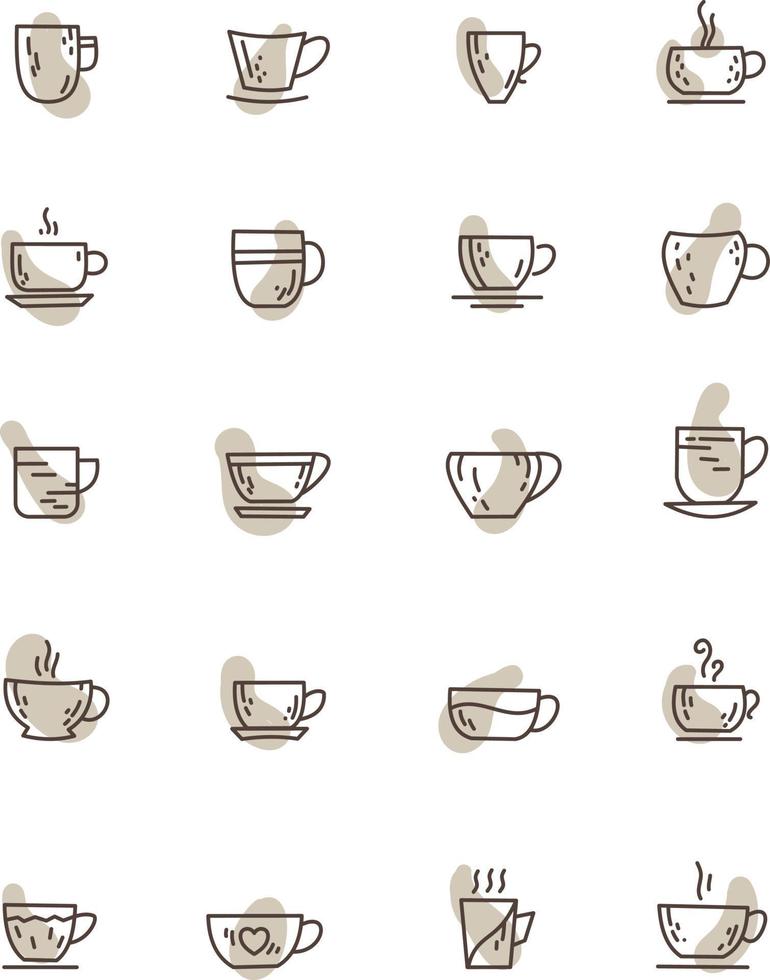 Coffee cups, illustration, vector on a white background.