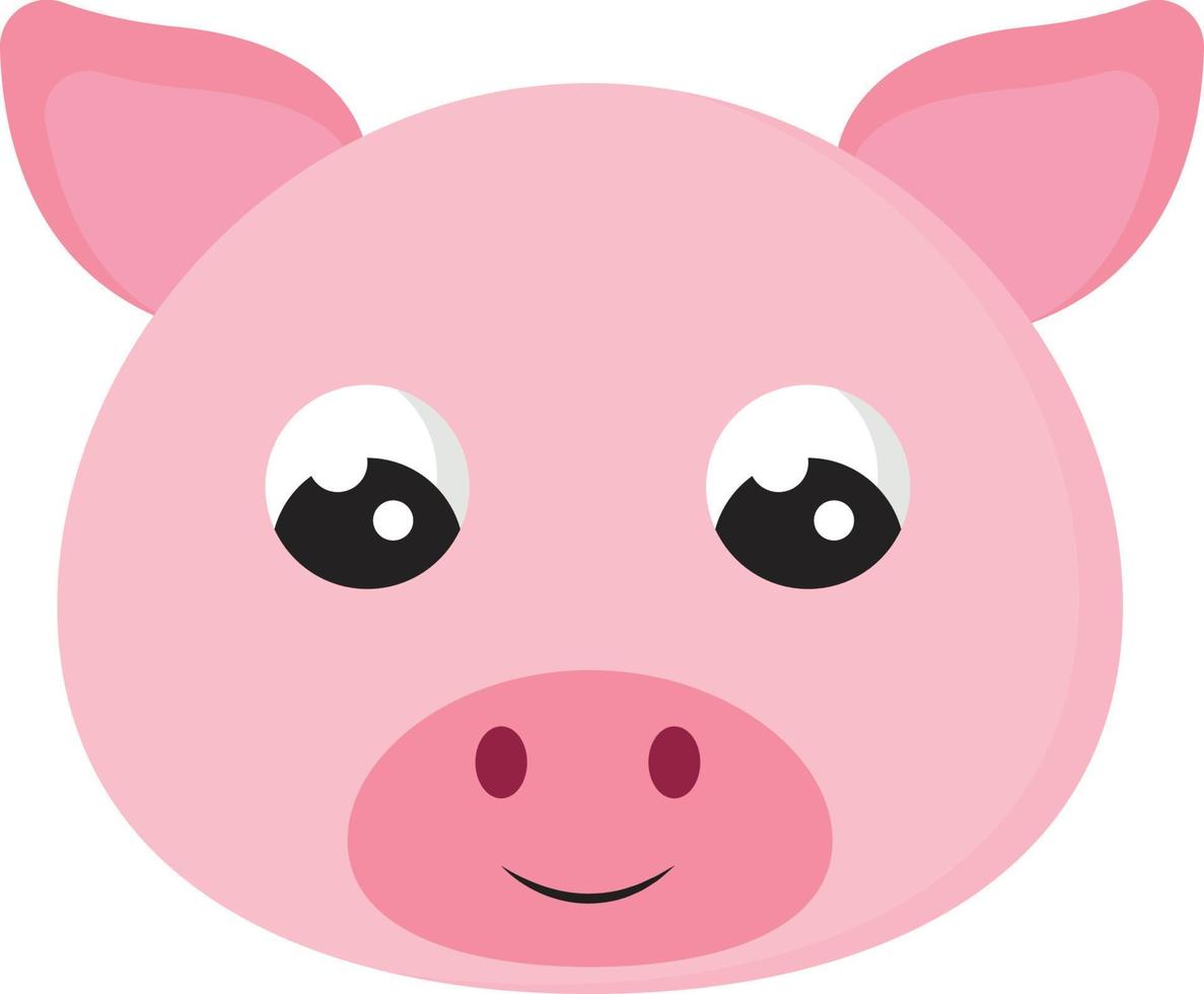 Cute little pig, illustration, vector on white background.