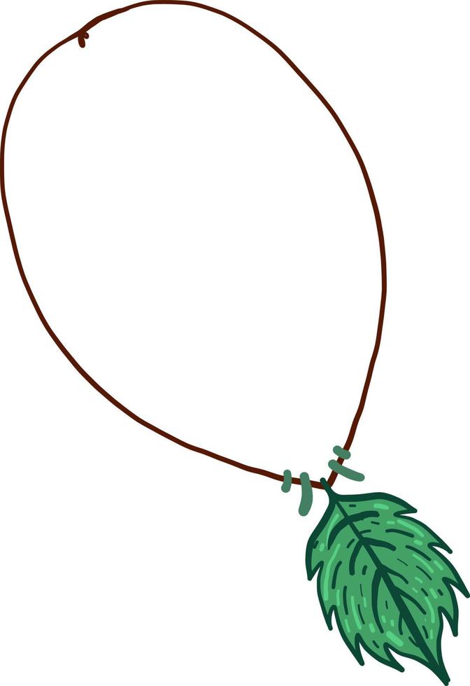 Leaf necklace, illustration, vector on white background.