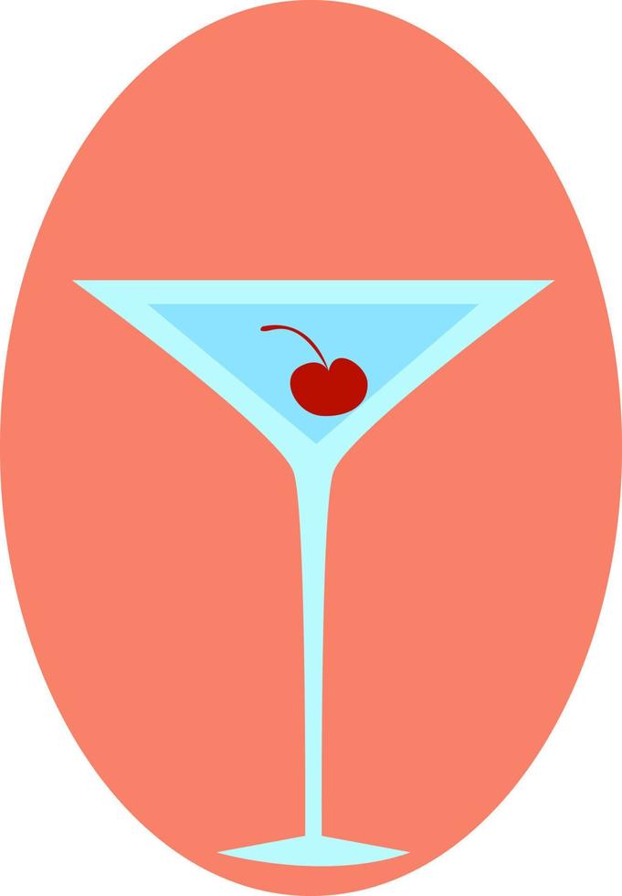 A glass of cocktail, illustration, vector on white background.