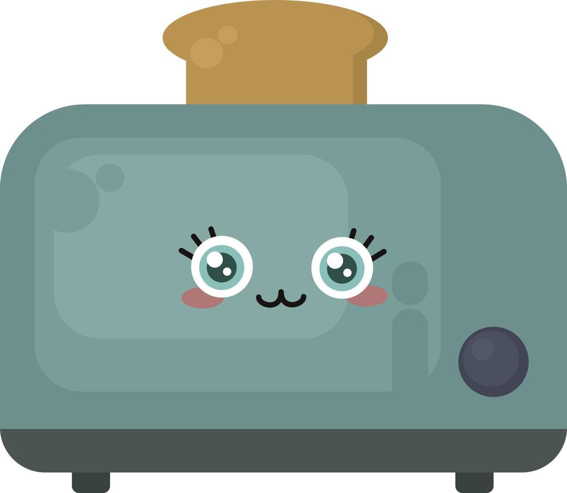 Cute toaster, illustration, vector on white background