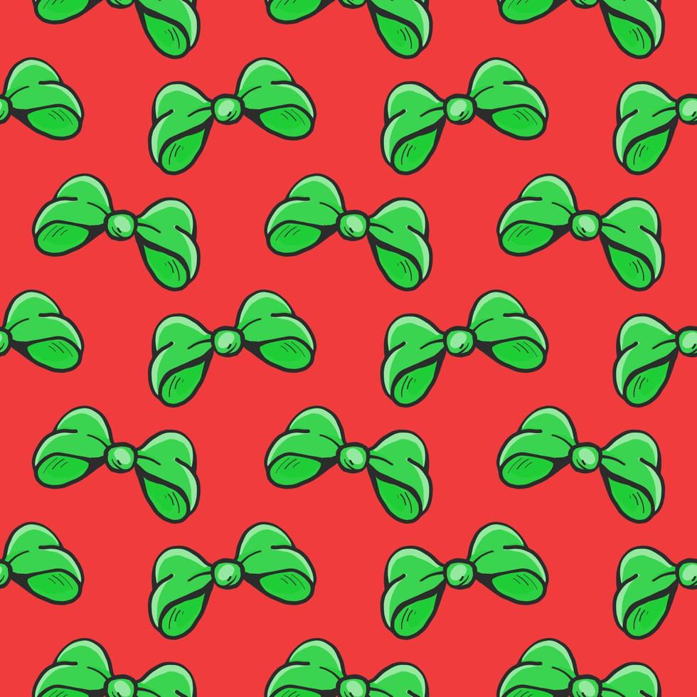 Cute bow , seamless pattern on a red background. vector