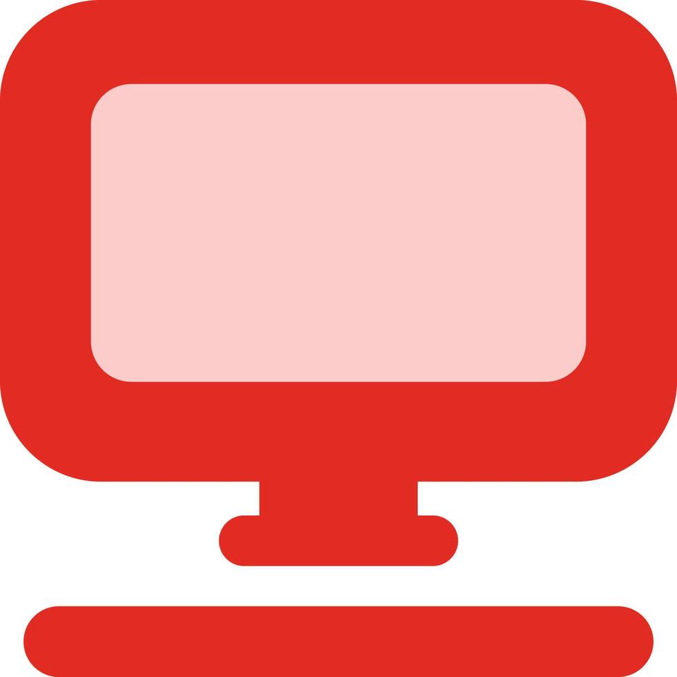 Red computer, illustration, vector on a white background.