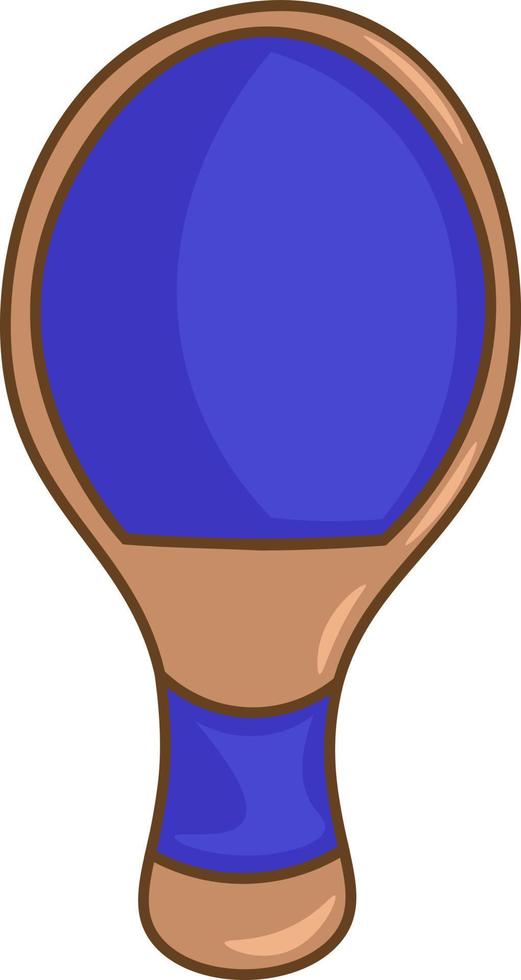 un bate de ping-pong azul, un vector o una ilustración en color.