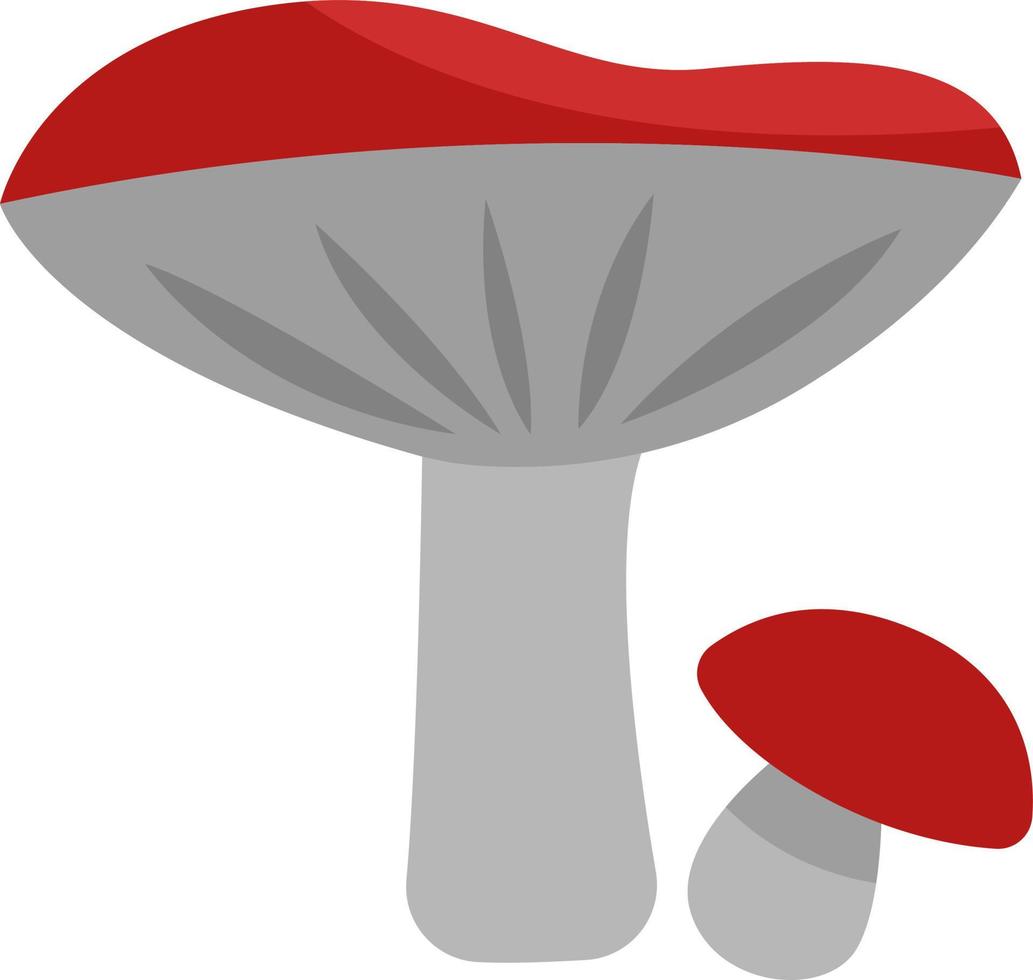 Russulaceae rojo, icono de ilustración, vector sobre fondo blanco.