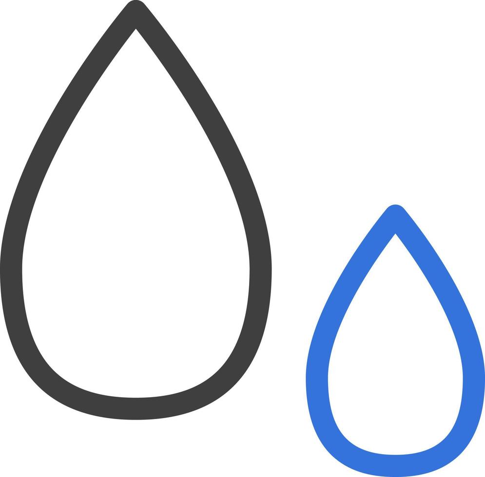Two water drops, illustration, vector on a white background.