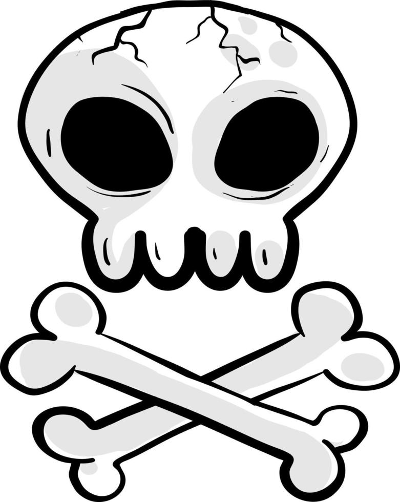 Dead skull, illustration, vector on white background.