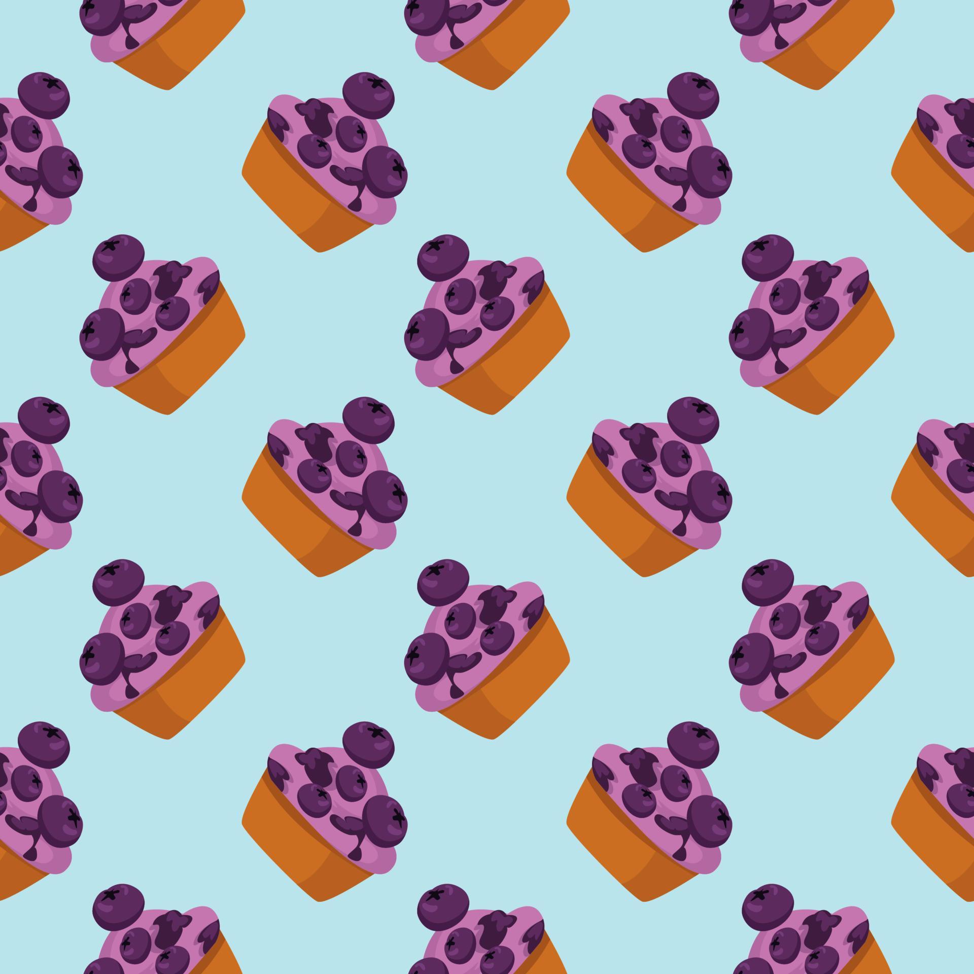 Blueberry cake,seamless pattern on baby blue background. 13776720