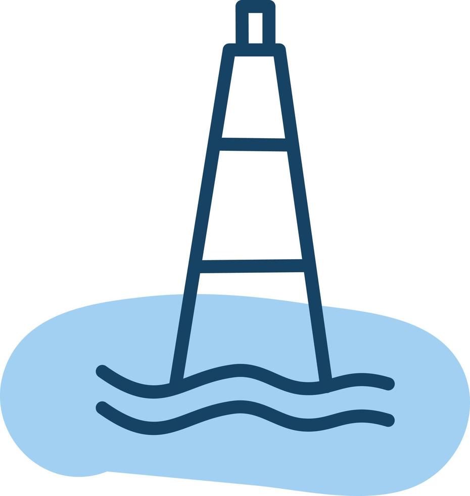 Ocean Lighthouse, illustration, vector on a white background.