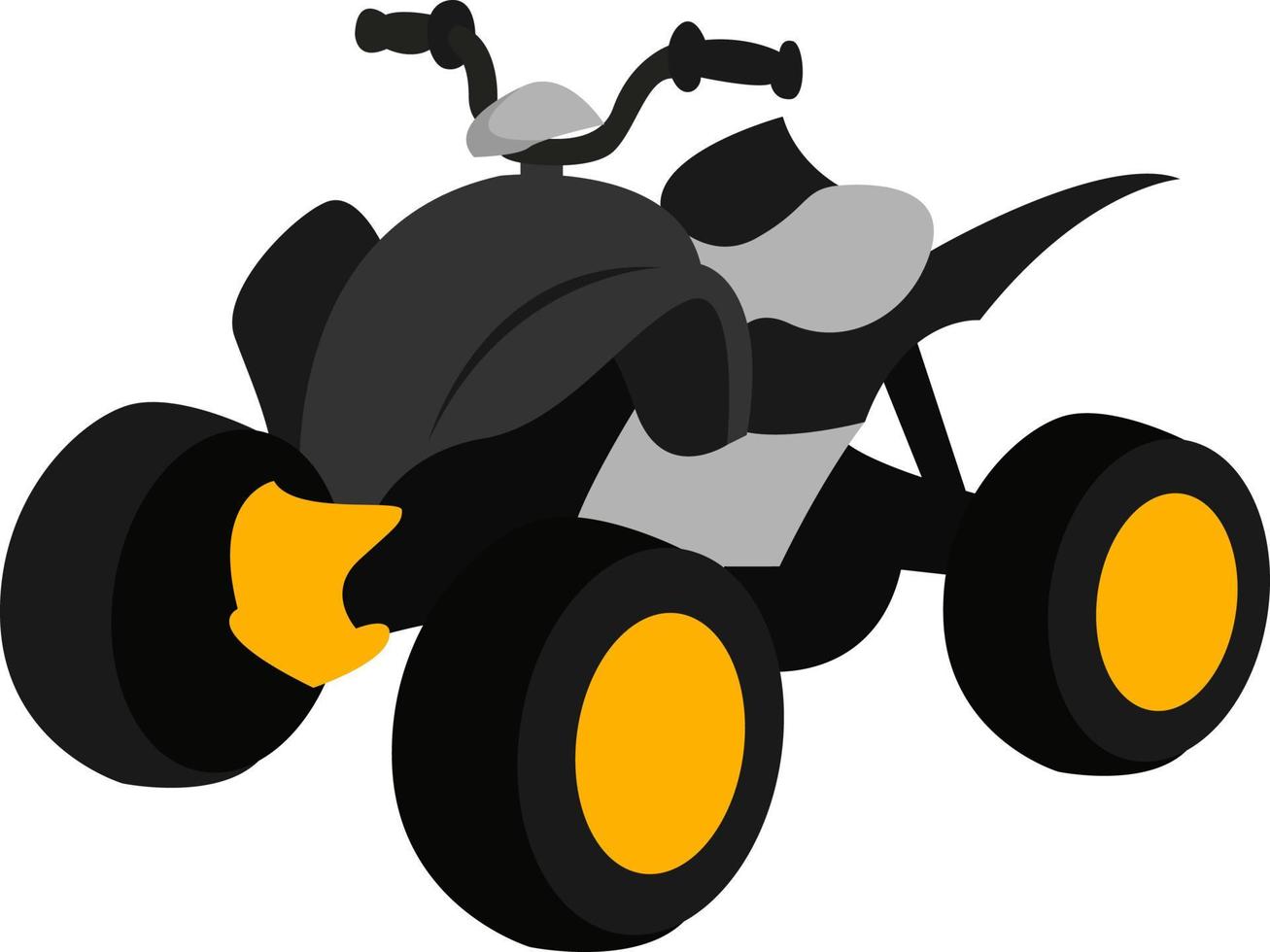 Black ATV, illustration, vector on white background.