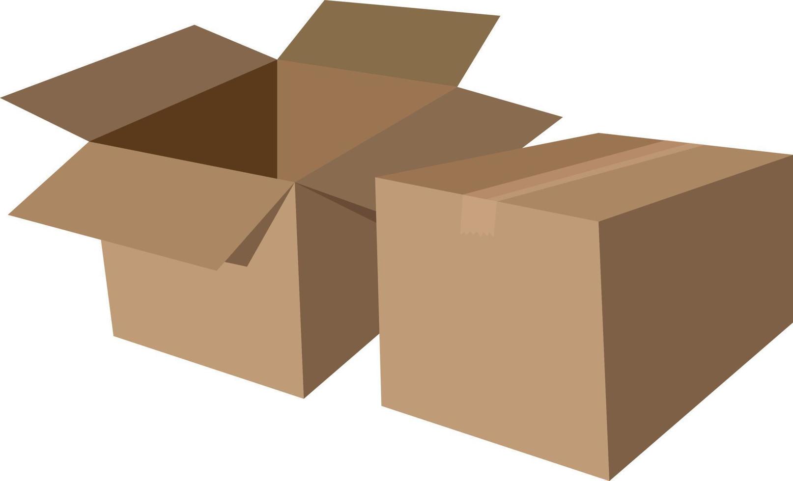 Cardboard boxes, illustration, vector on white background