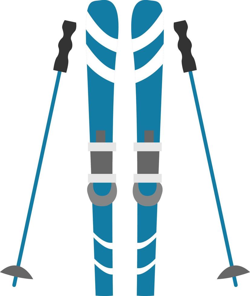 Skiing, illustration, vector on white background.