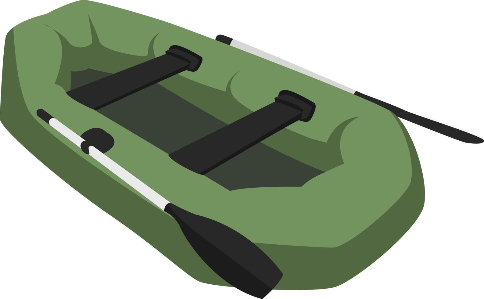 Green boat, illustration, vector on white background