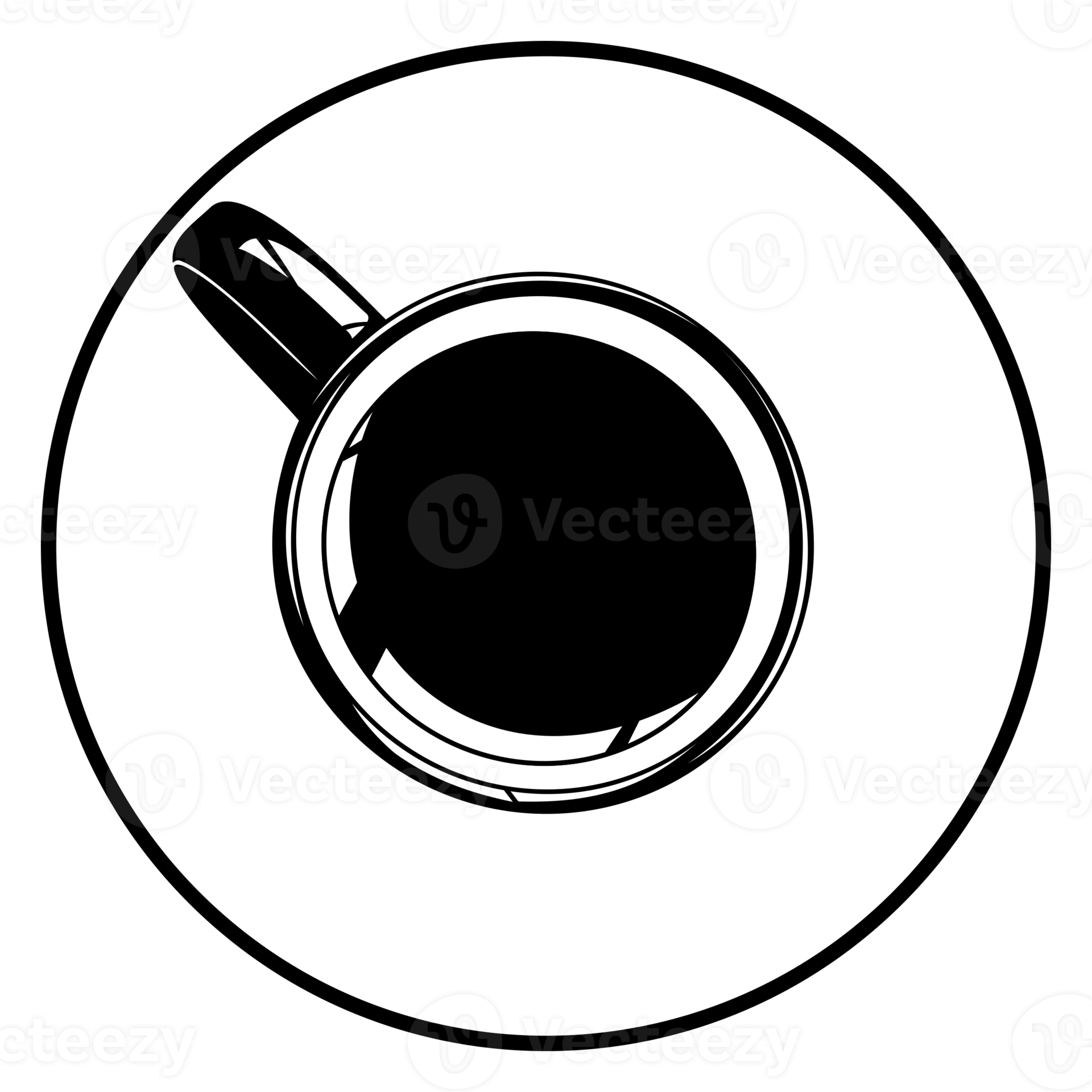 Free Coffee Cup Silhouette. Top View. Coffee Cup Illustration for Logo