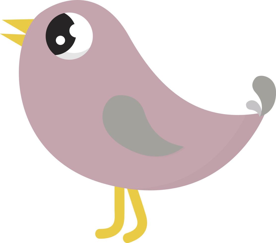 Pink bird, illustration, vector on white background.