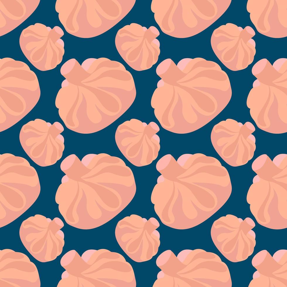 Georgian khinkali, seamless pattern on blue background. vector