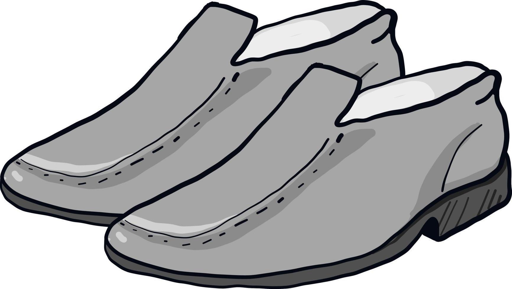 zapatos grises, ilustración, vector sobre fondo blanco
