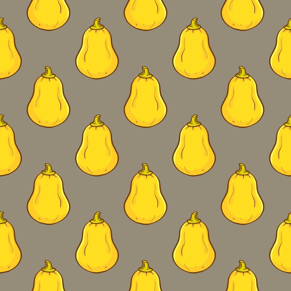 Fresh squash , seamless pattern on a brown background. vector