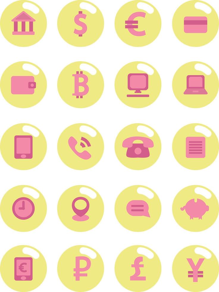 Banking supplies, illustration, vector on a white background.