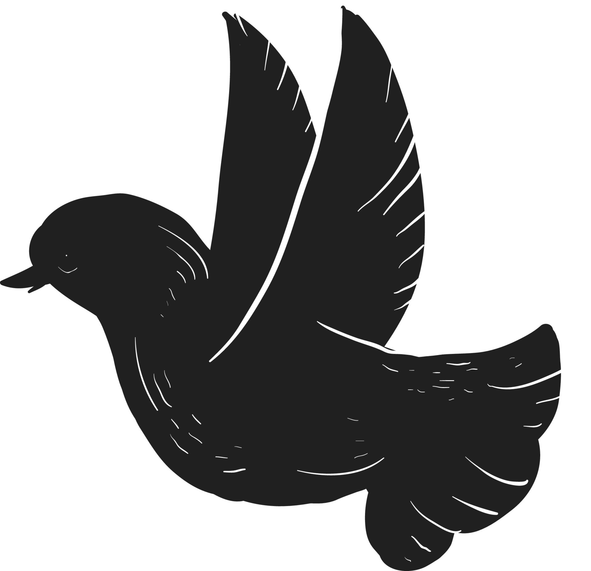 Black dove, illustration, vector on white background. 13777175 Vector
