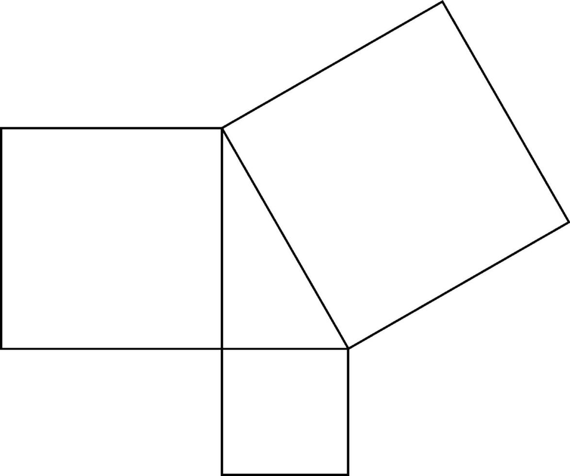 prueba geométrica del teorema de pitágoras, ilustración vintage vector