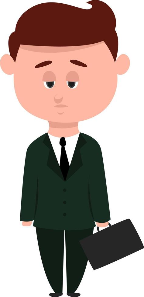 Tired man from work , illustration, vector on white background