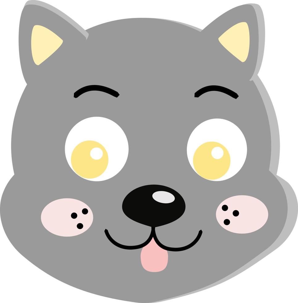 Gray dog, illustration, vector on white background.