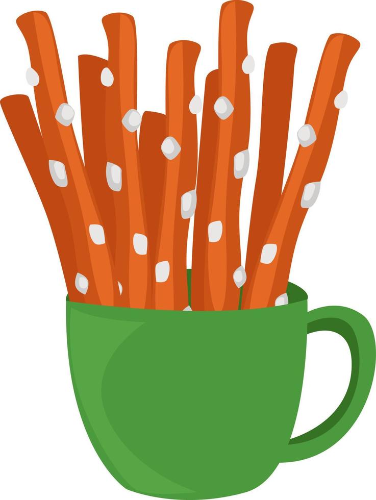 Salty sticks , illustration, vector on white background