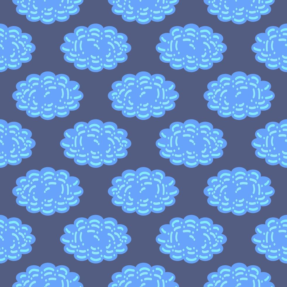 Big clouds, seamless pattern on dark background. vector