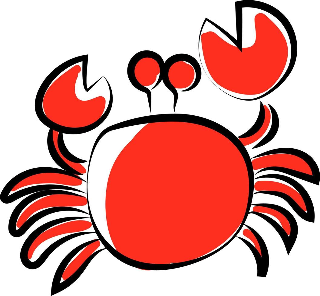 Red crab, illustration, vector on white background.