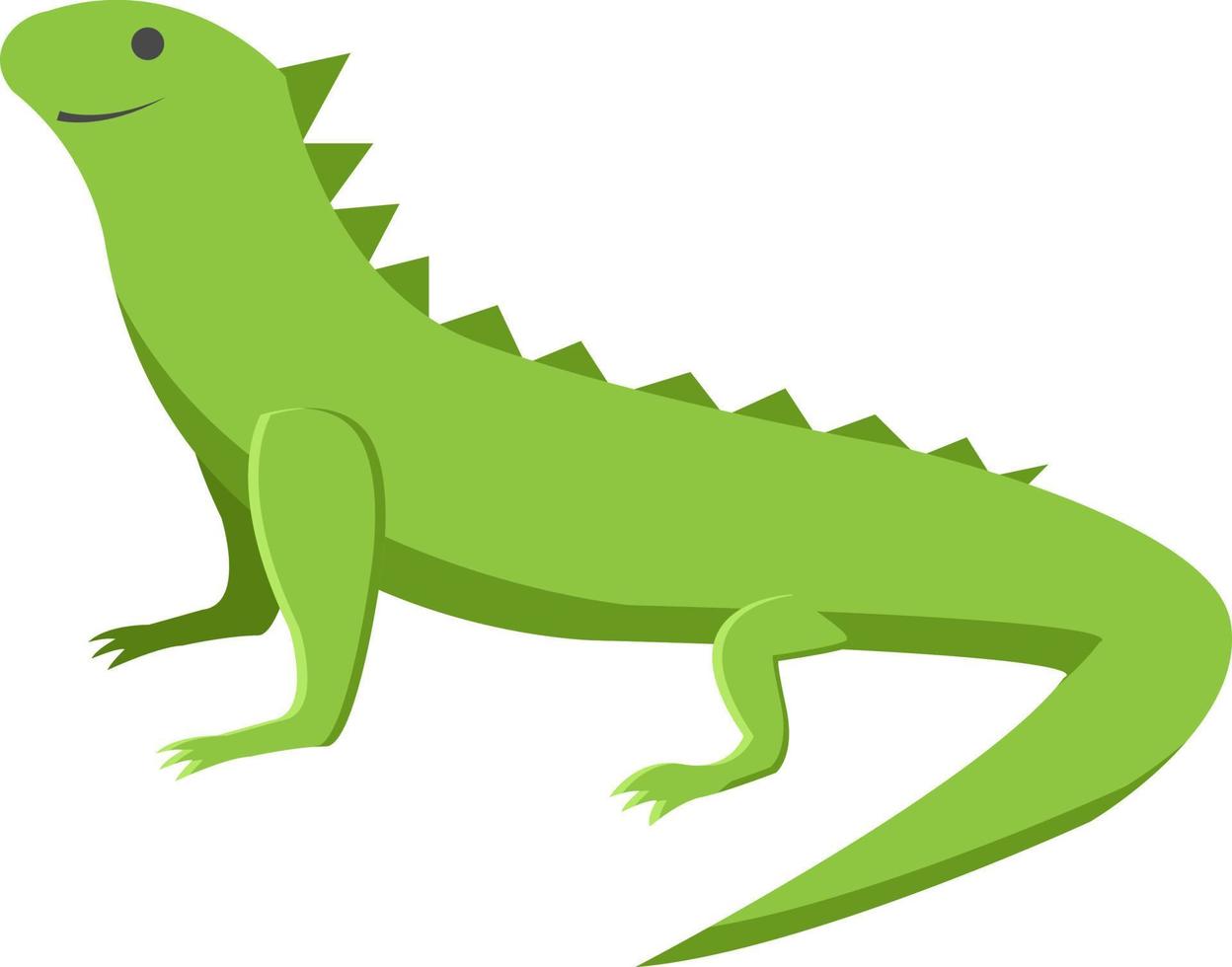 Lagarto verde, ilustración, vector sobre fondo blanco.