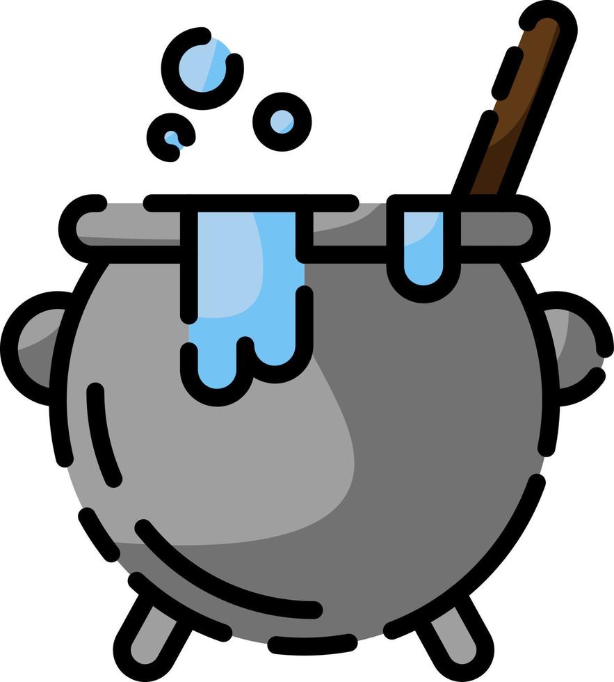 Halloween cauldron, illustration, vector on a white background.
