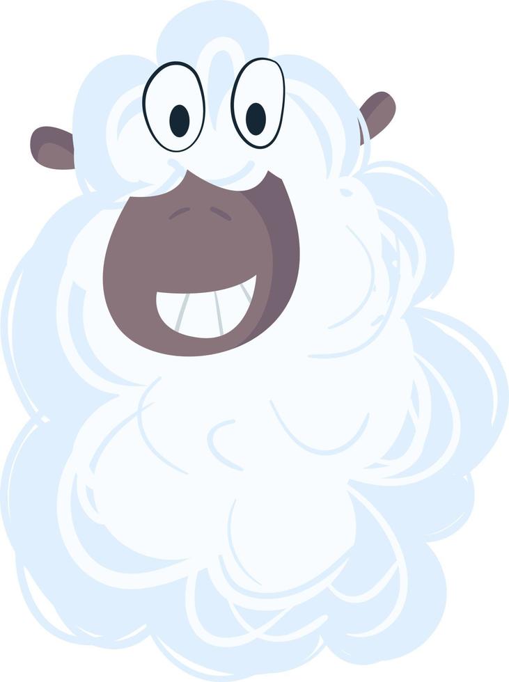 Cute sheep, illustration, vector on white background.